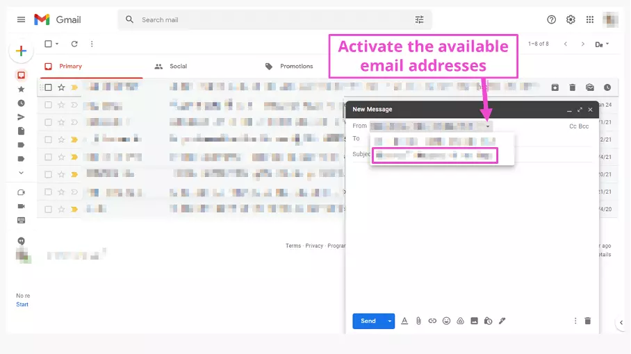 Image: Screenshot of Gmail with your custom domain email address