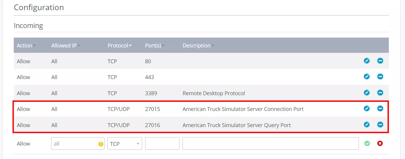 Port sharing for ATS server in IONOS Cloud Panel Image: Port sharing for ATS server in IONOS Cloud Panel