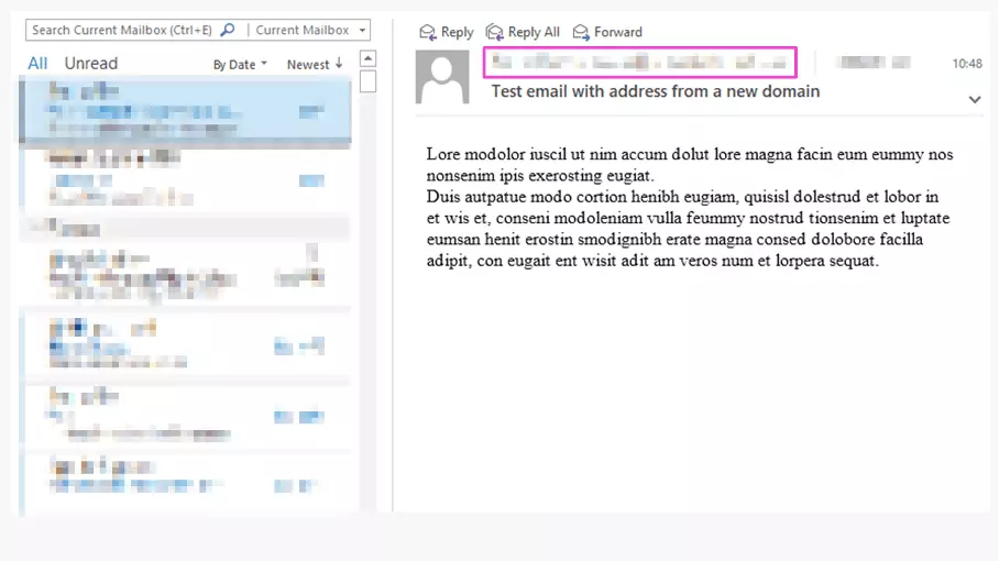 Image: Screenshot of email in MS Outlook