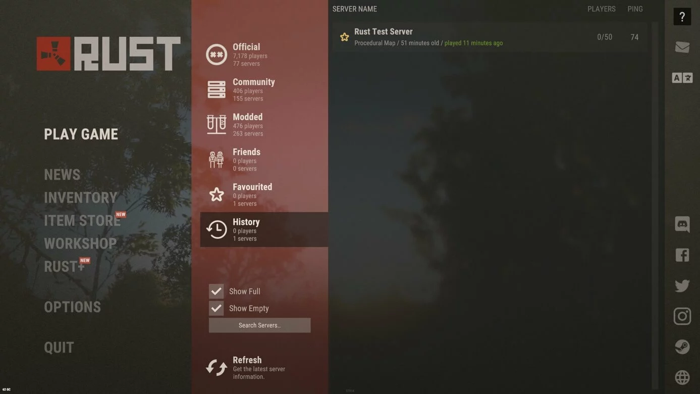 Image: Screenshot from Rust: Server listing