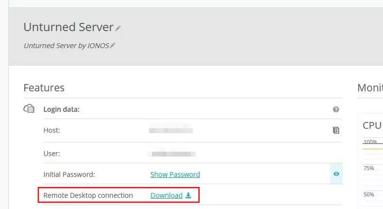 Image: IONOS Cloud panel: Set up remote desktop connection